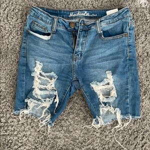 Jean biker shorts